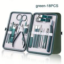 Professional 7-18 Piece Nail Care Kit Stainless Steel Manicure & Pedicure Set with Travel Case for On-the-Go Grooming